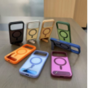 Matte Contrast Color One-Piece Kickstand Magnetic Case
